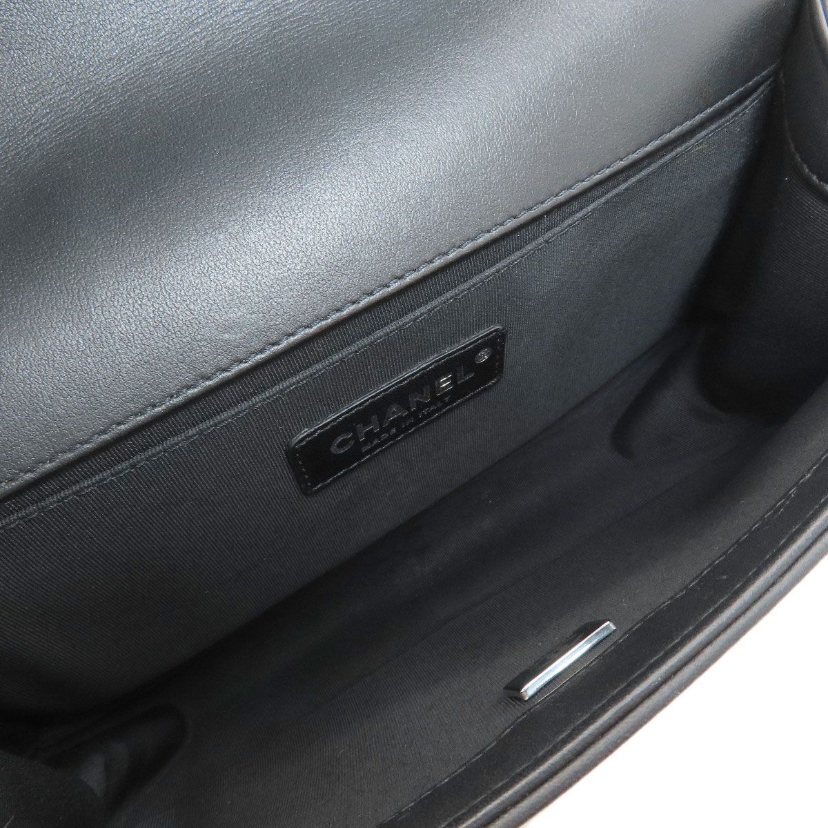 Chanel Boy Silver Shoulder Bag Calfskin — view 5