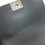 Chanel Boy Silver Shoulder Bag Calfskin — view 8