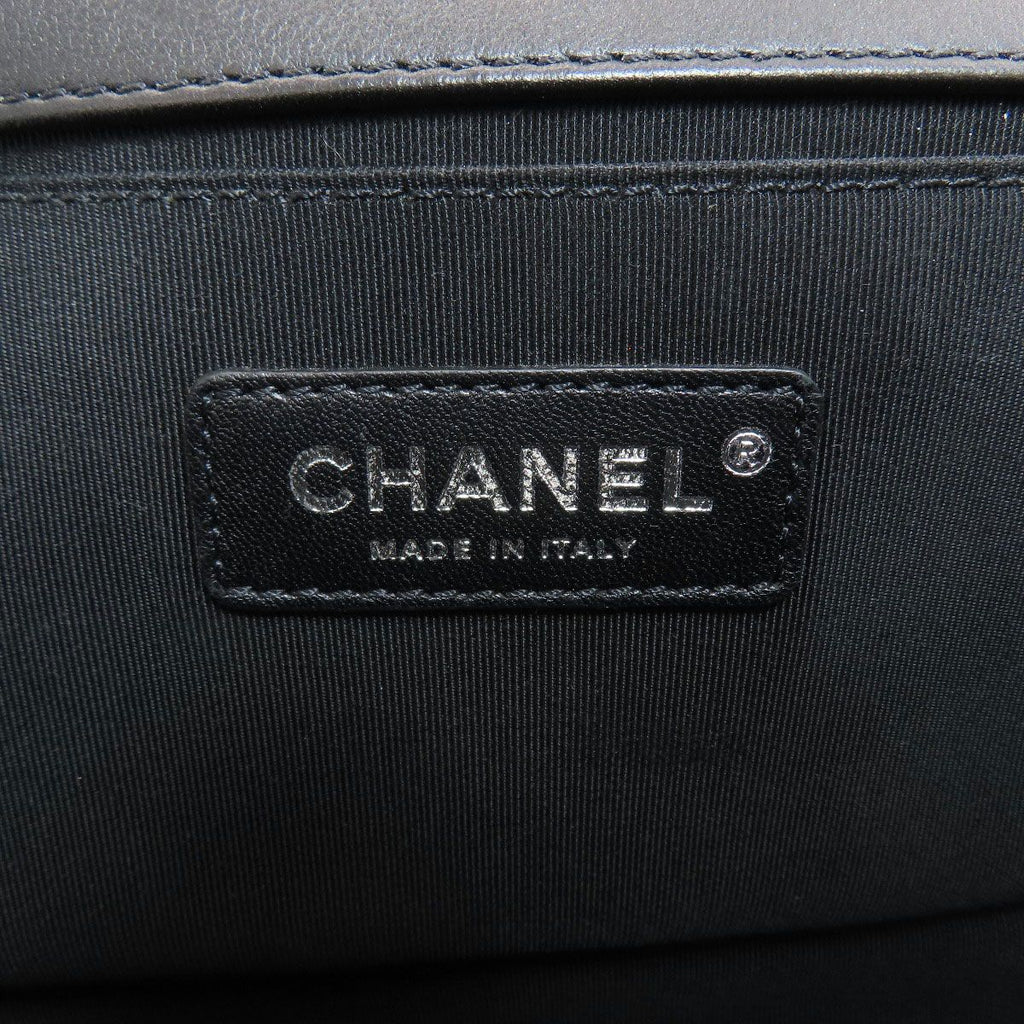 Chanel Boy Silver Shoulder Bag Calfskin — view 6