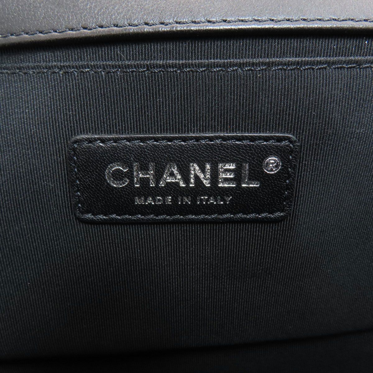 Chanel Boy Silver Shoulder Bag Calfskin — view 6