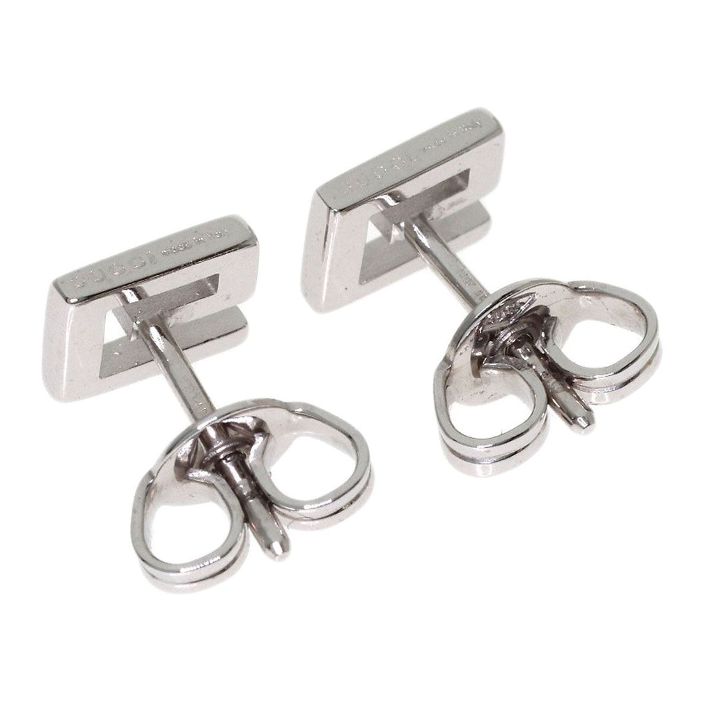 Gucci G Logo Earrings 18K White Gold — view 2