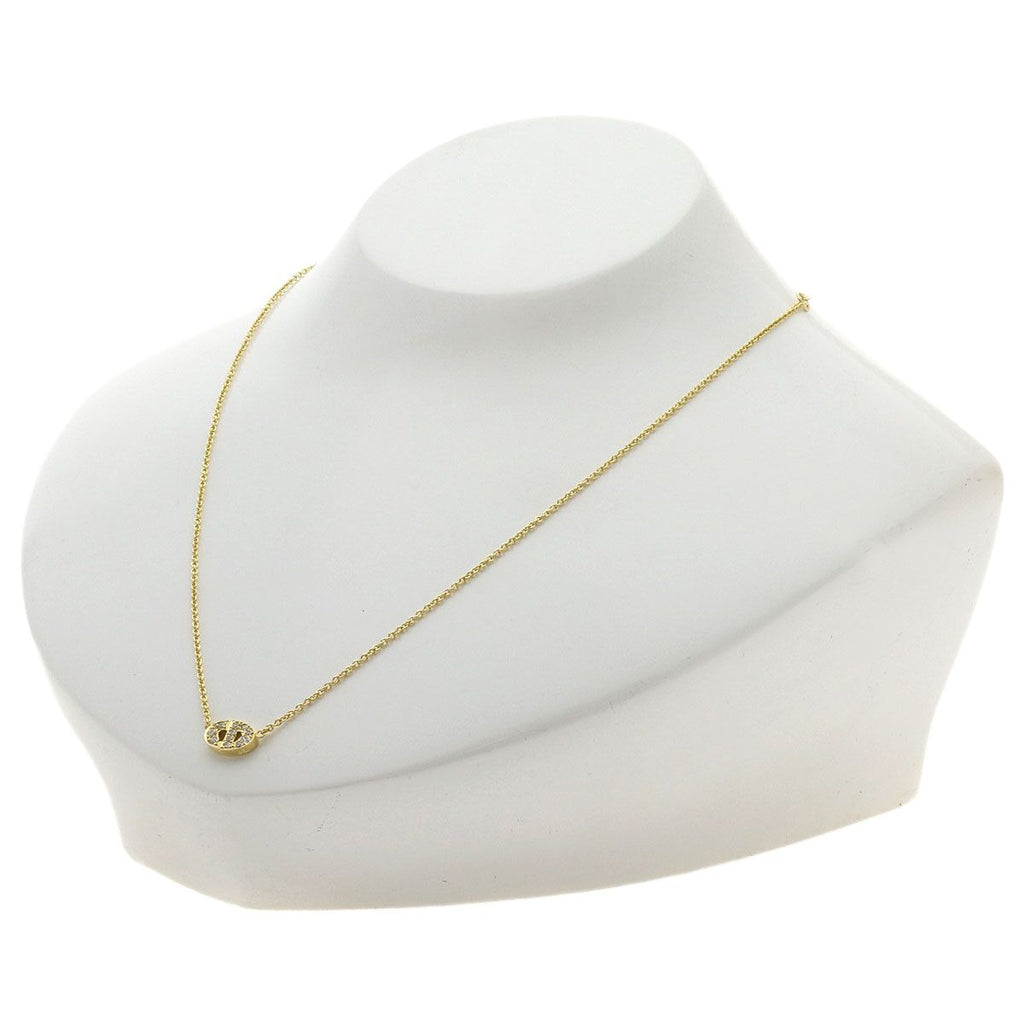 Dior CD Logo Diamond Necklace 18K Yellow Gold — view 5