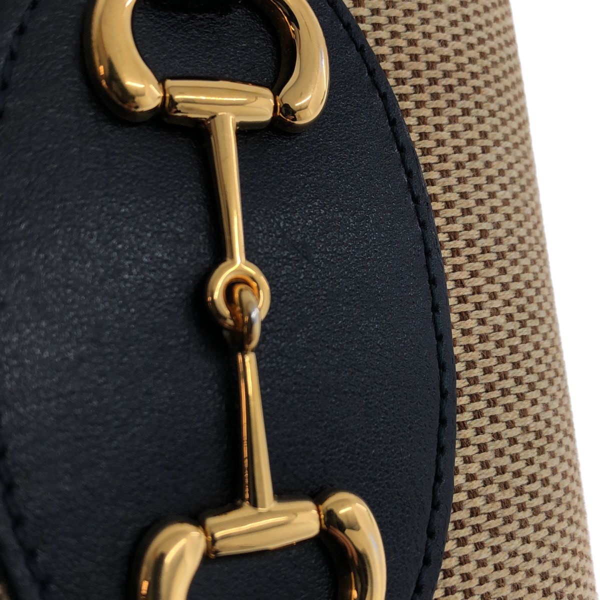 Gucci Horsebit 1955 Round Zip Wallet Beige Navy — view 5