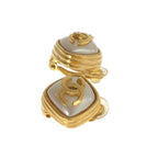 Chanel CC Logo Diamond Earrings Gold — view 2