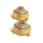 Chanel CC Logo Diamond Earrings Gold — view 3