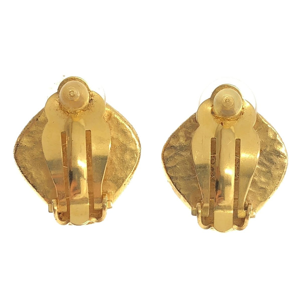 Chanel CC Logo Diamond Earrings Gold — view 4