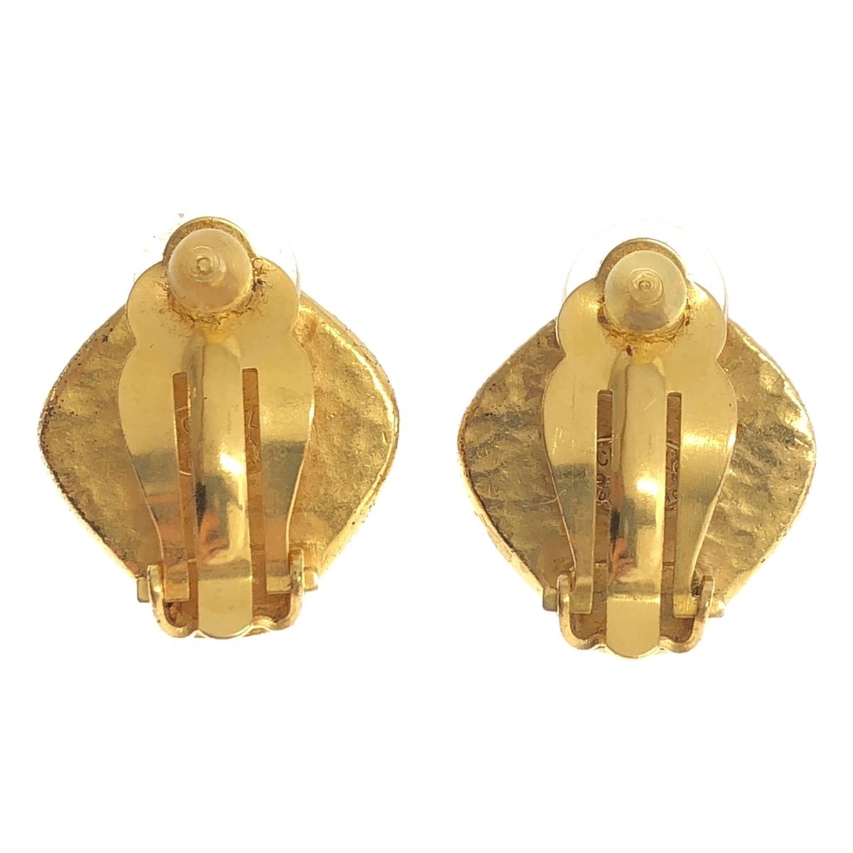 Chanel CC Logo Diamond Earrings Gold — view 4