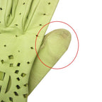 Hermes Gloves Lambskin Cutwork H Logo Perforated Light Green — view 6