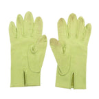 Hermes Gloves Lambskin Cutwork H Logo Perforated Light Green — view 2