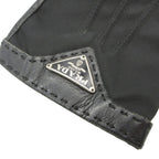 Prada Gloves Leather Nylon Triangle Logo Plate Black — view 4