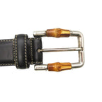 Gucci Belt Leather Logo Bamboo Black 80.32 — view 3
