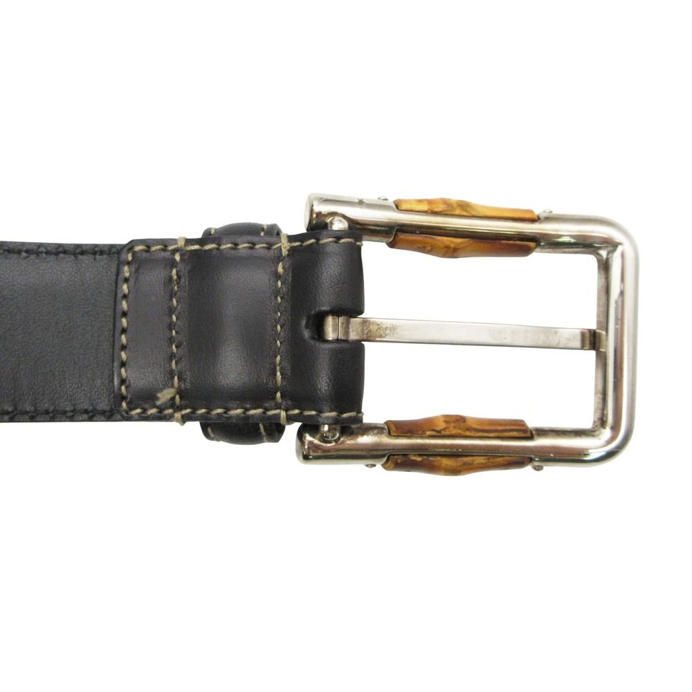 Gucci Belt Leather Logo Bamboo Black 80.32 — view 4