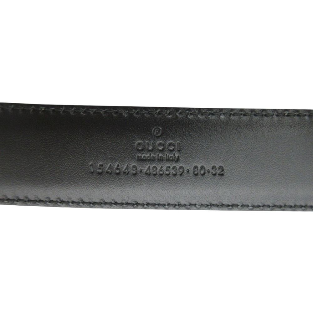Gucci Belt Leather Logo Bamboo Black 80.32 — view 8