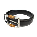 Gucci Belt Leather Logo Bamboo Black 80.32