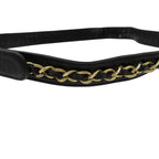 Chanel Belt Leather Gold Chain CC Logo Buckle Black 75/30 — view 2