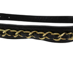 Chanel Belt Leather Gold Chain CC Logo Buckle Black 75/30 — view 3