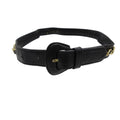 Chanel Belt Leather Gold Chain CC Logo Buckle Black 75/30
