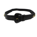 Chanel Belt Leather Gold Chain CC Logo Buckle Black 75/30