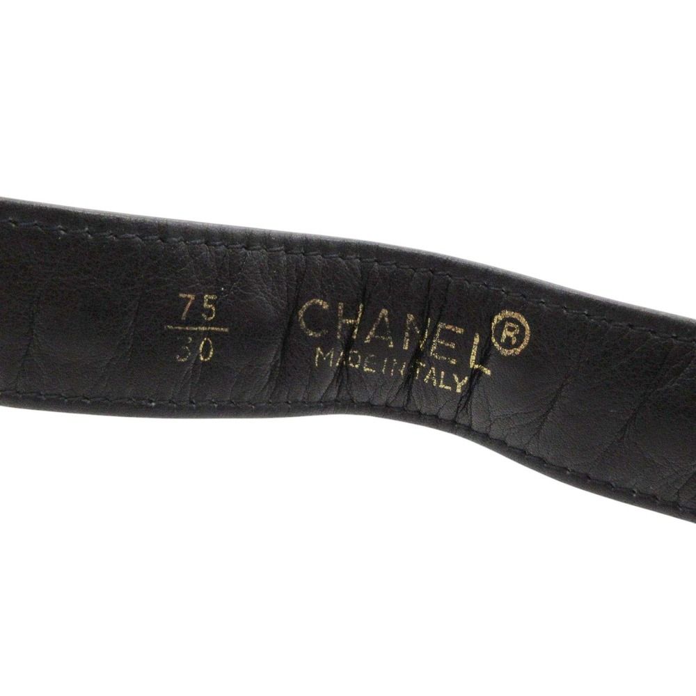 Chanel Belt Leather Gold Chain CC Logo Buckle Black 75/30 — view 7