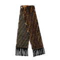 Fendi Scarf Zucca Pattern Mink Fur Brown