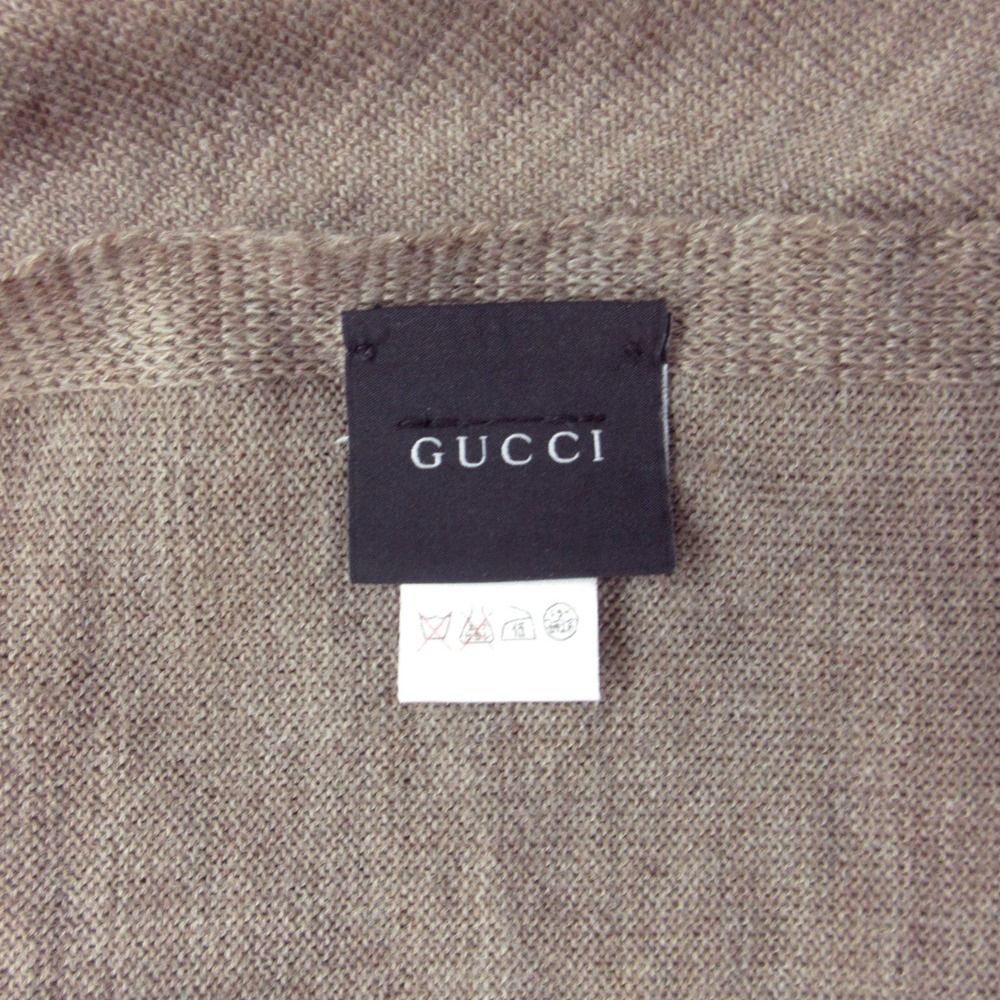 Gucci Scarf Shawl Webbing Wool Brown — view 5