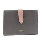 Celine Bifold Wallet Medium Strap Charcoal Tarnish Pink