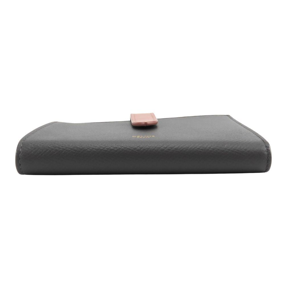 Celine Bifold Wallet Medium Strap Charcoal Tarnish Pink — view 3