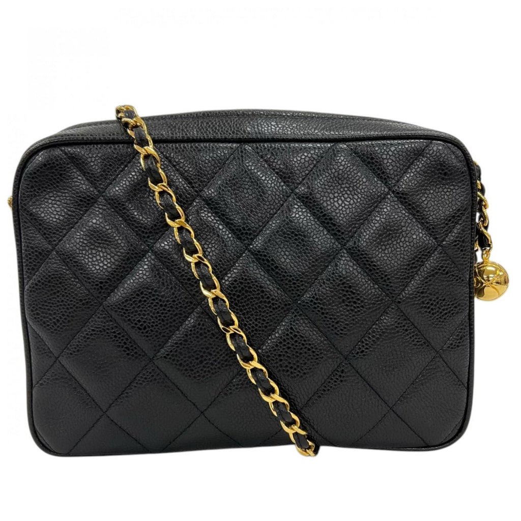 Chanel Shoulder Bag Black Coco Ball Charm