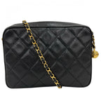 Chanel Shoulder Bag Black Coco Ball Charm