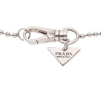 Prada Triangle Logo Metal Plate Necklace — view 5