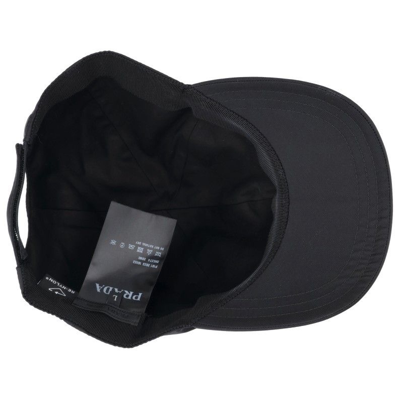 Prada Nylon Cap with Triangular Plate Hat — view 3