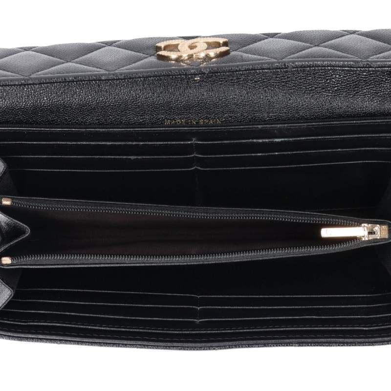 Chanel CC Logo Caviar Leather Wallet — view 3