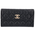 Chanel CC Logo Caviar Leather Wallet