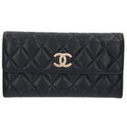 Chanel CC Logo Caviar Leather Wallet