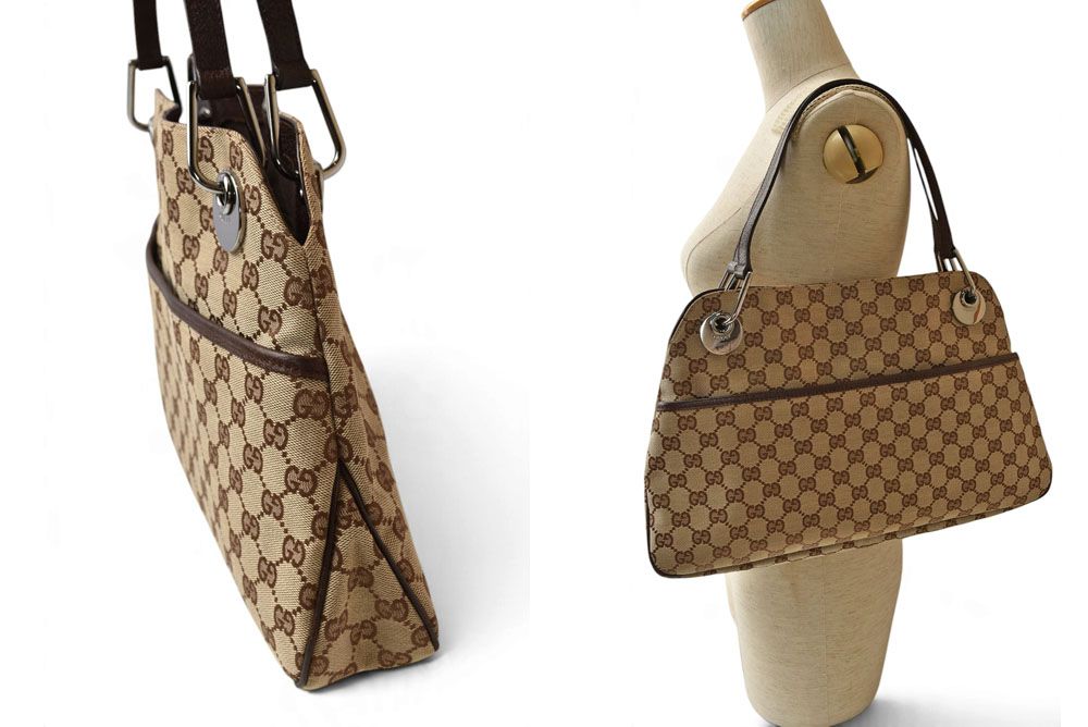 Gucci GG Canvas Tote Bag Brown Beige — view 2