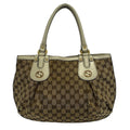 Gucci Tote Bag Scarlet Beige Dark Brown Leather
