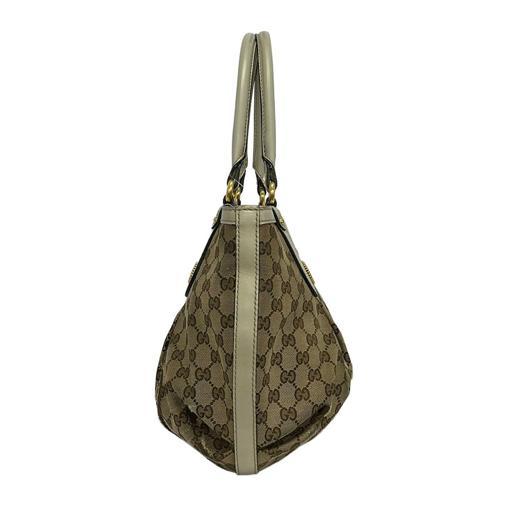 Gucci Tote Bag Scarlet Beige Dark Brown Leather — view 4