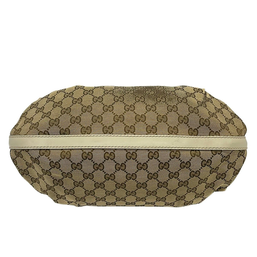 Gucci Tote Bag Scarlet Beige Dark Brown Leather — view 5