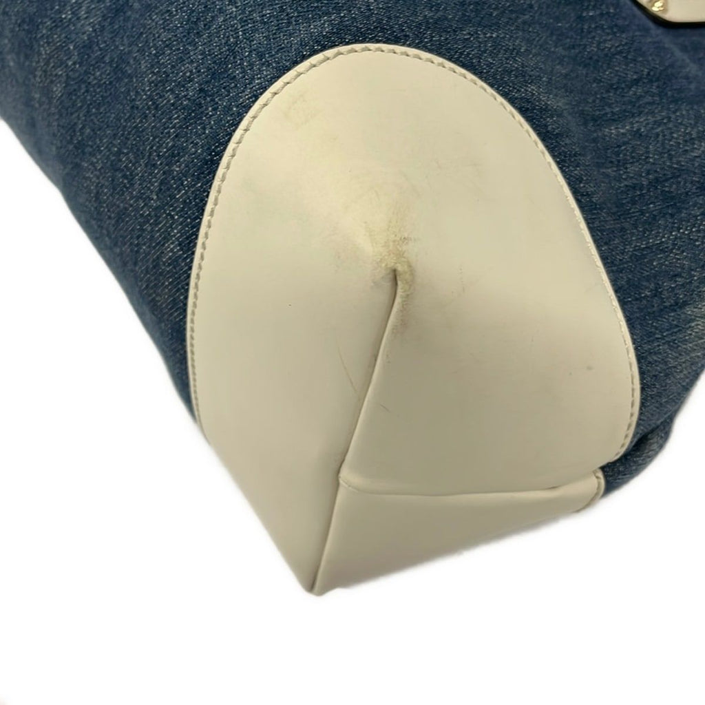 Gucci Tote Bag Craft Navy Ivory Leather — view 6