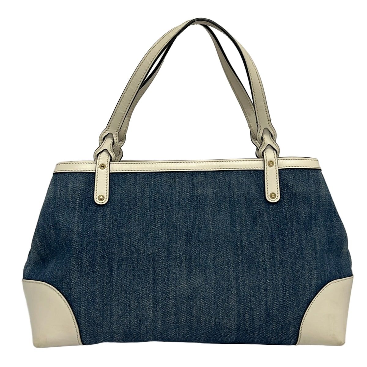 Gucci Tote Bag Craft Navy Ivory Leather — view 3