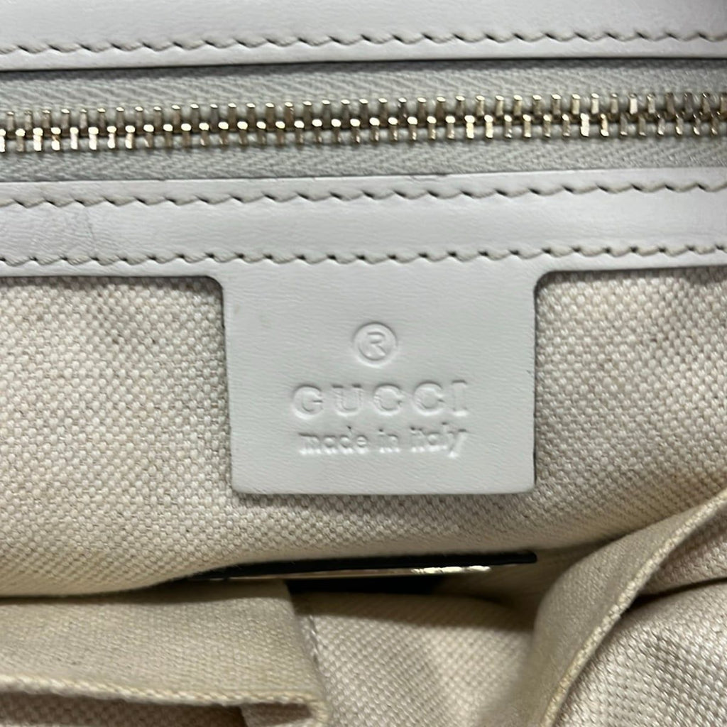 Gucci Tote Bag Craft Navy Ivory Leather — view 8