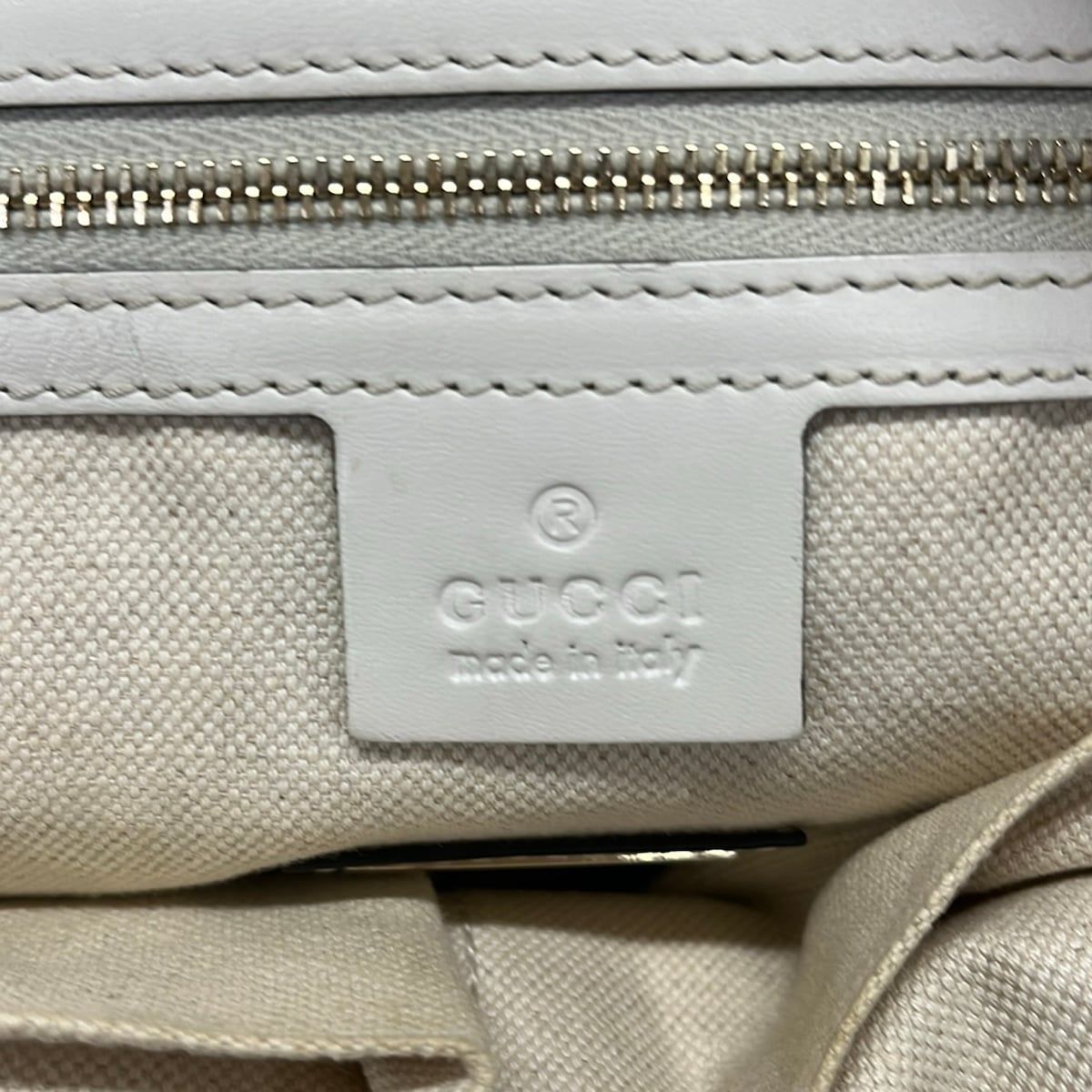 Gucci Tote Bag Craft Navy Ivory Leather — view 8