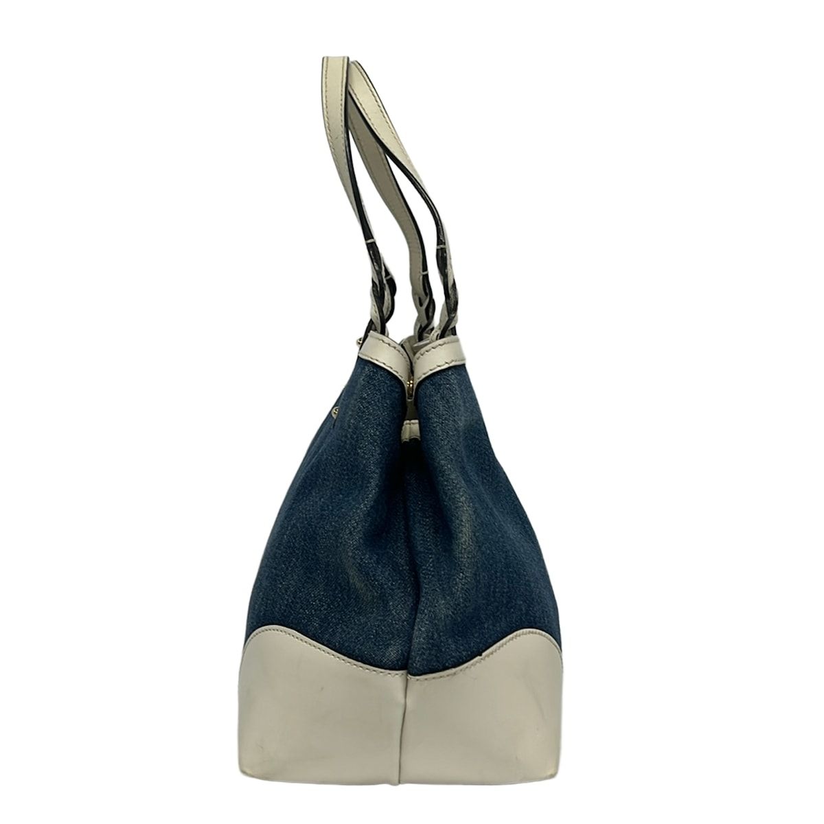 Gucci Tote Bag Craft Navy Ivory Leather — view 4