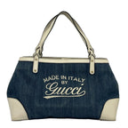 Gucci Tote Bag Craft Navy Ivory Leather