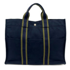Hermes Tote Bag Fourre Tout MM Dark Navy Green