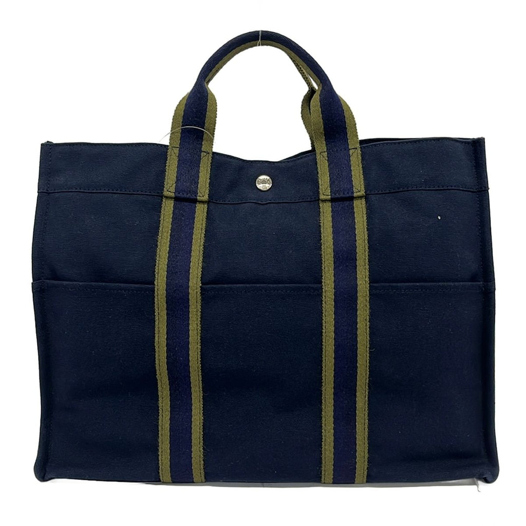 Hermes Tote Bag Fourre Tout MM Dark Navy Green — view 3