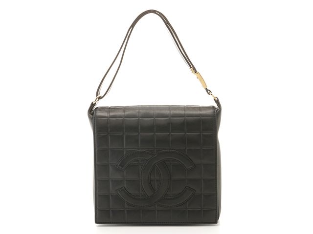 Chanel Choco Bar Lambskin Black Gold