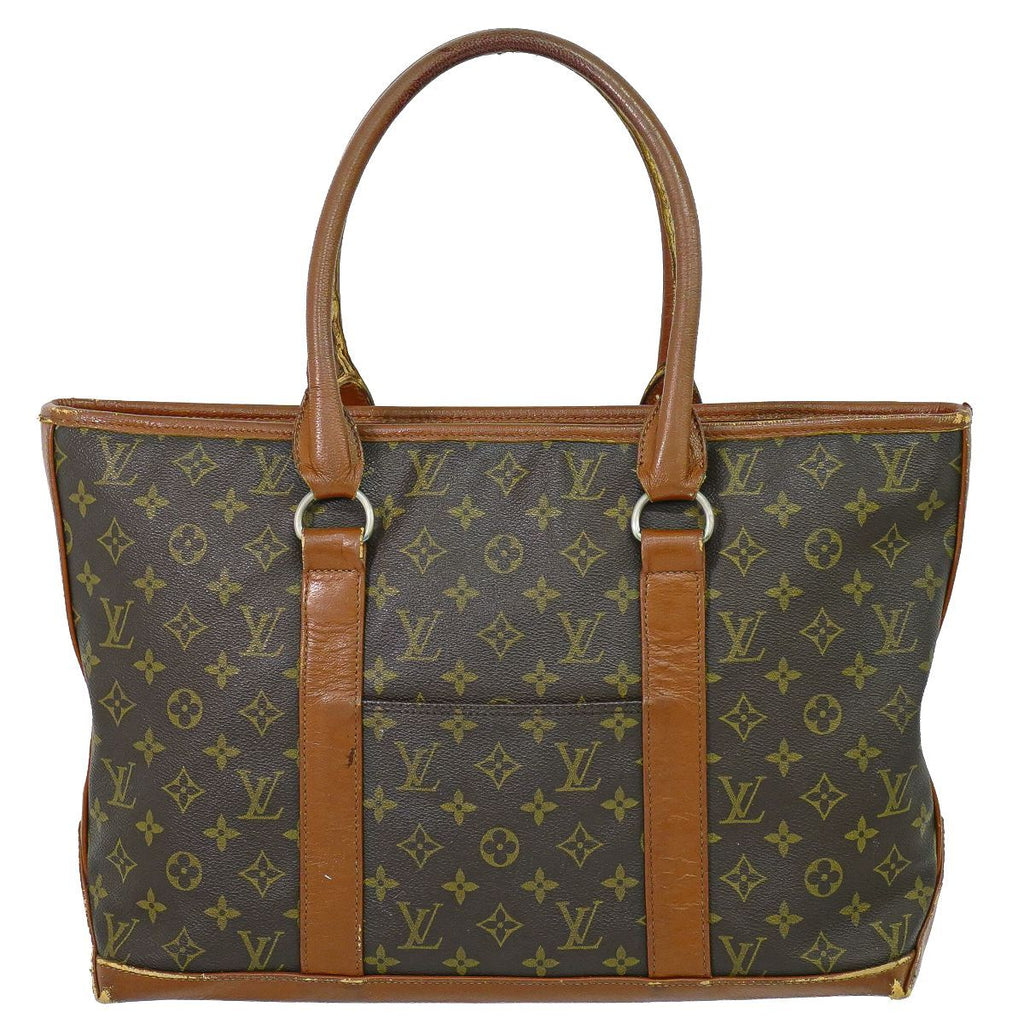 Louis Vuitton LV Sac Weekend PM Monogram Tote Bag Brown