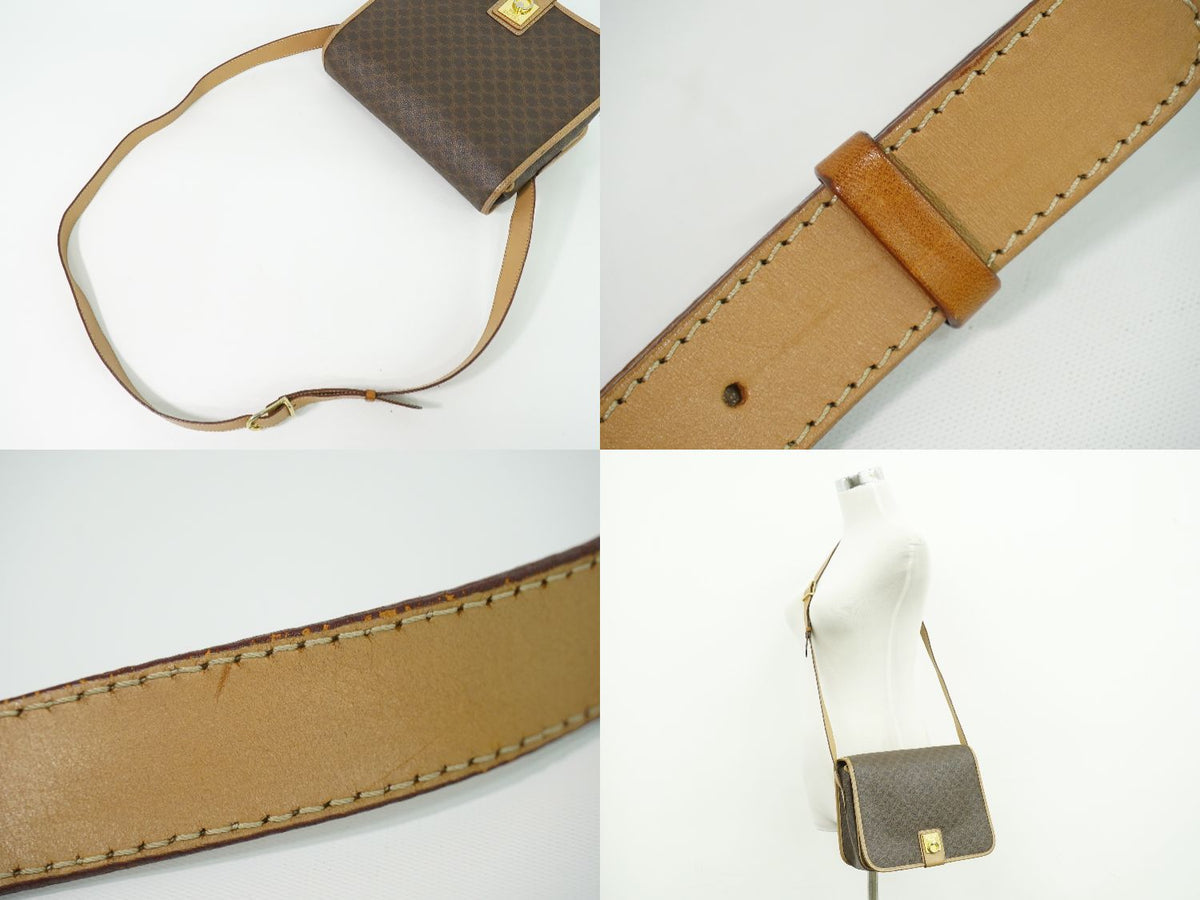 Celine Macadam Shoulder Bag Pochette Brown — view 6