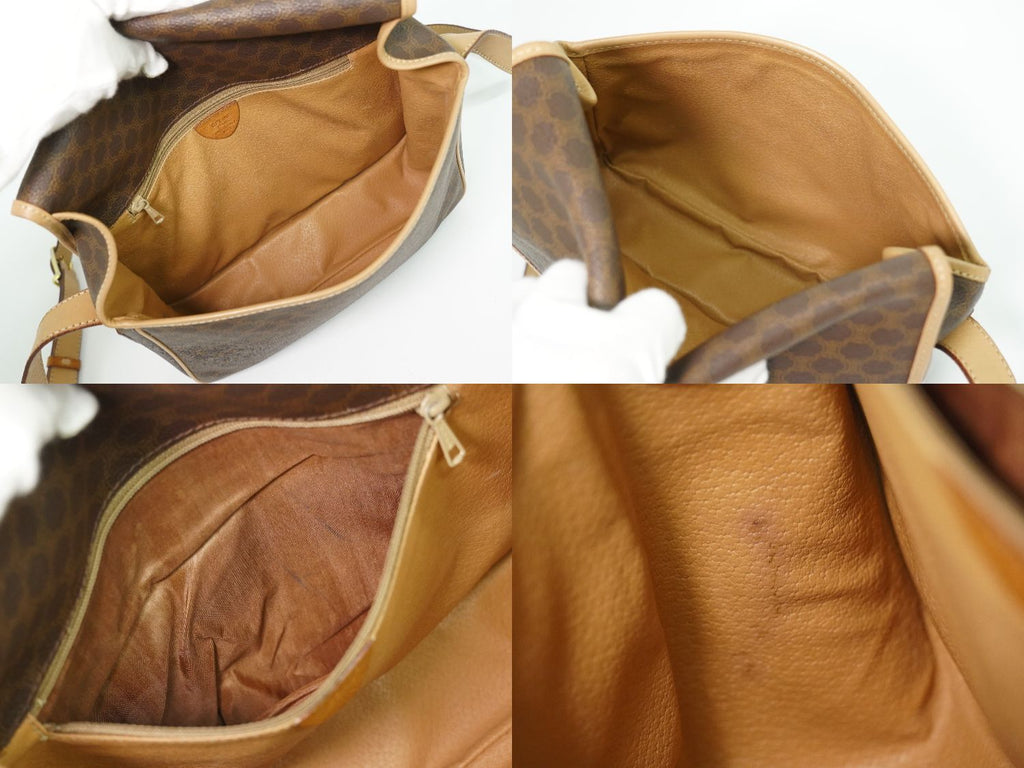 Celine Macadam Shoulder Bag Pochette Brown — view 8